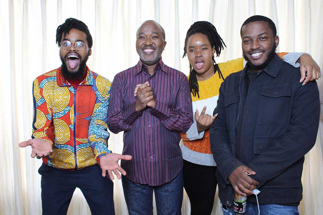 Family group photo booth fun with Mr Malinga
